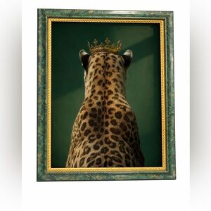 Leopard with Crown Framed Art